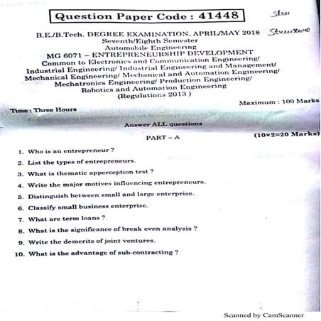 Entrepreneurship development may 2018  