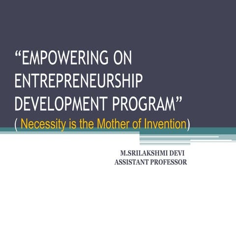 Entrepreneurship  as a career opportunity