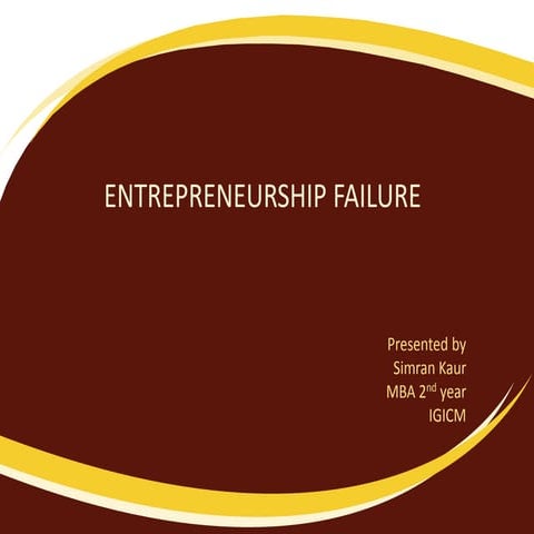 Entrepreneurship failure