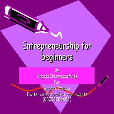 Entrepreneurship for beginners