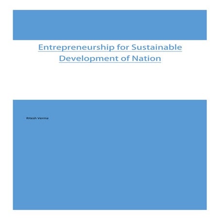 Entrepreneurship for sustainable development of nation | PDF