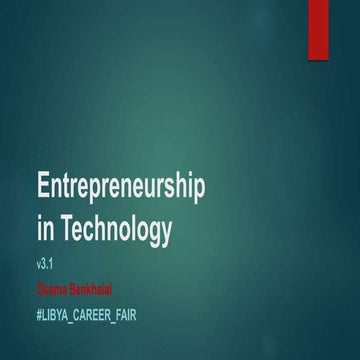 Entrepreneurship in Technology | PPT