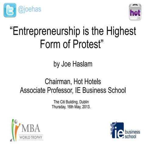Entrepreneurship is the highest form of protest