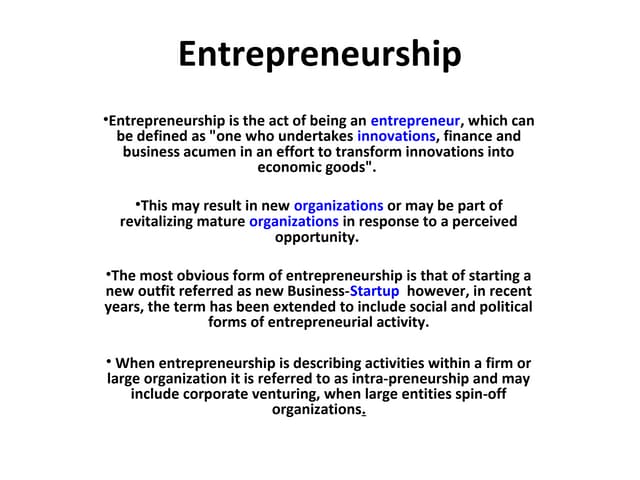 Entrepreneurship Lecture Notes Part 1