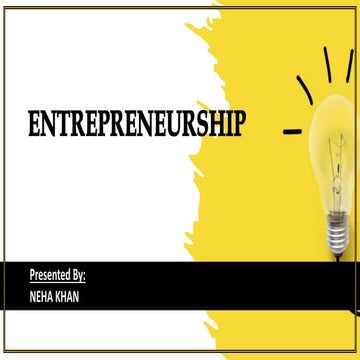 ENTREPRENEURSHIP | PPT