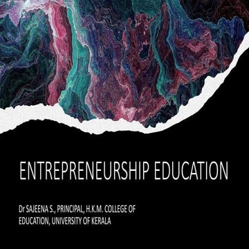 Entrepreneurship Education - importance , characteristics