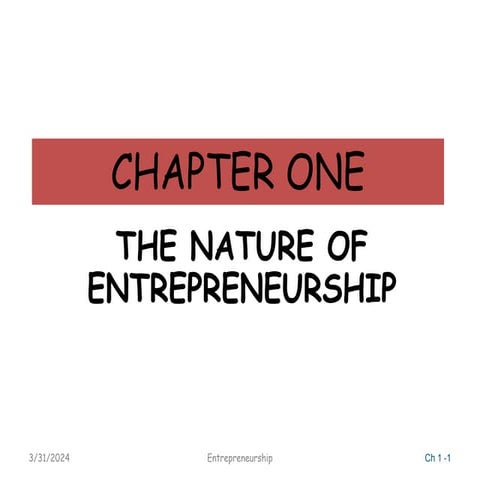 Chapter 1 concept and nature of entrepreneurship | PPT
