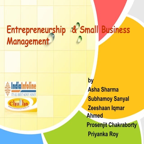 Entrepreneurship  & small business management