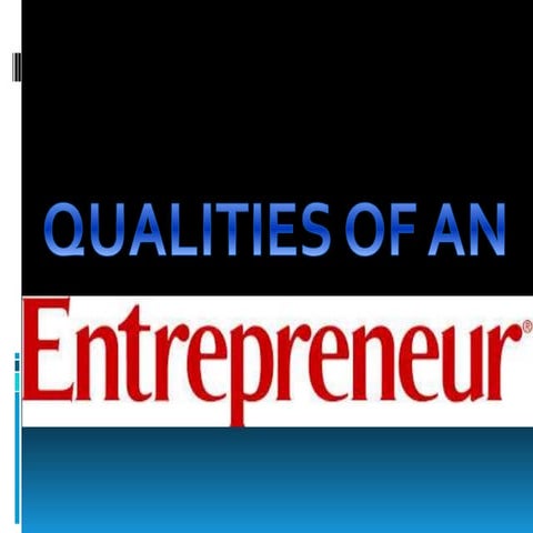 Entrepreneurship traits