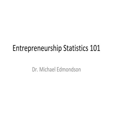 Entrepreneur statistics 101