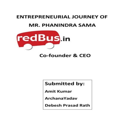 Entreprenueral journey  redbus
