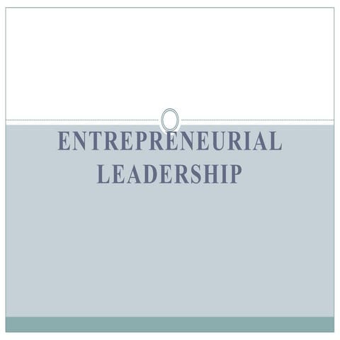 Entreprenuerial leadership final