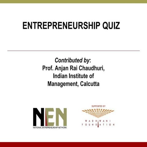 Entrepreneurship quiz