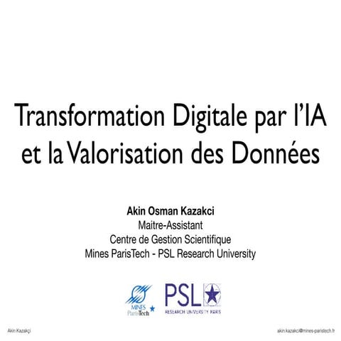 Transformation digitale par l'IA et la valorisation des données 