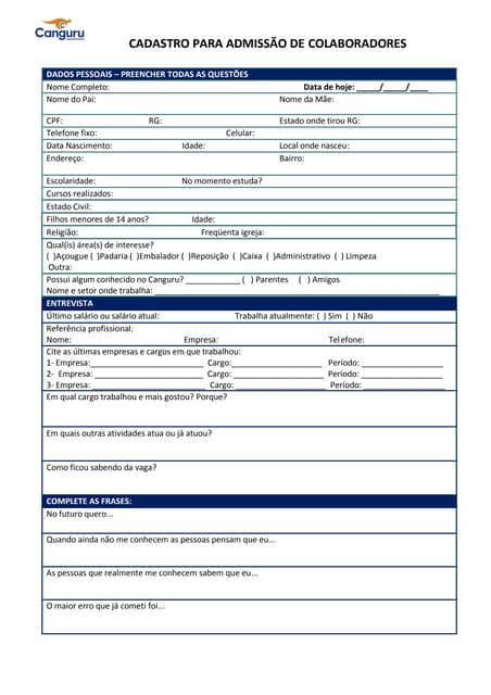 Formulário de Entrevista