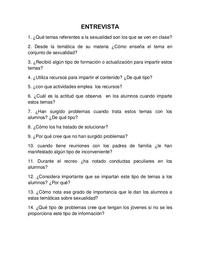 Ejemplo De Una Entrevista
