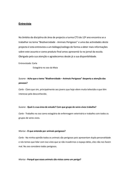 Entrevista   biodiversidade perigosa