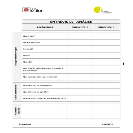 Entrevista grelha análise