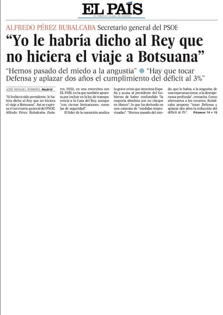 Entrevista a alfredo perez rubalcaba