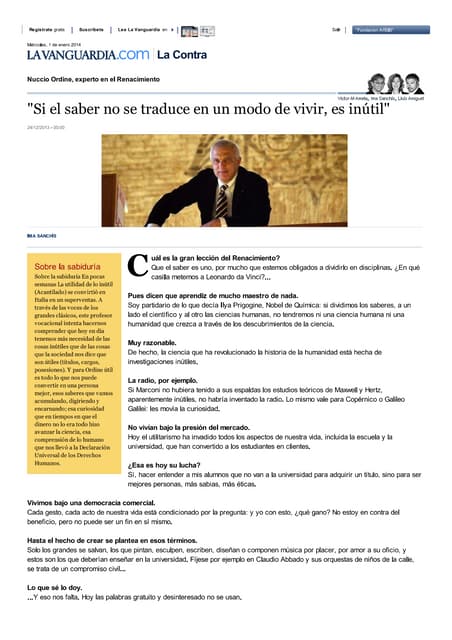 Entrevista a Nuncio Ordine - educac...