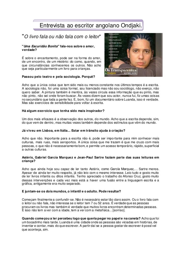 preguntas de entrevistas a famosos entrevista ao escritor angolano ondjaki preguntas de entrevistas a famosos entrevista ao escritor angolano ondjaki