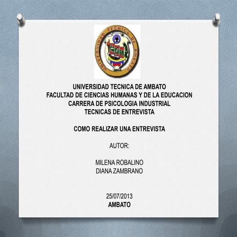 Como Realizar una Entrevista 