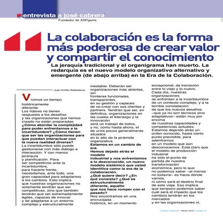 Entrevista para Cambio Financiero