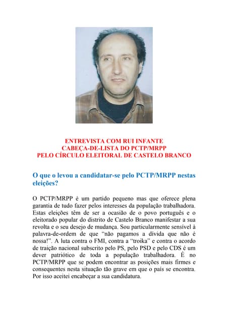 Entrevista com rui infante