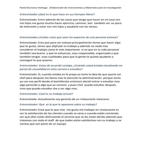 Entrevista por escrito 