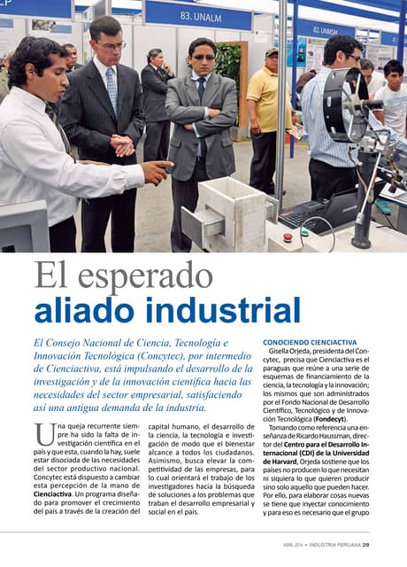 CONCYTEC en la revista de la Socied...
