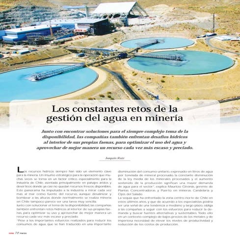 Entrevista a Presidente de Water in Mining 2016