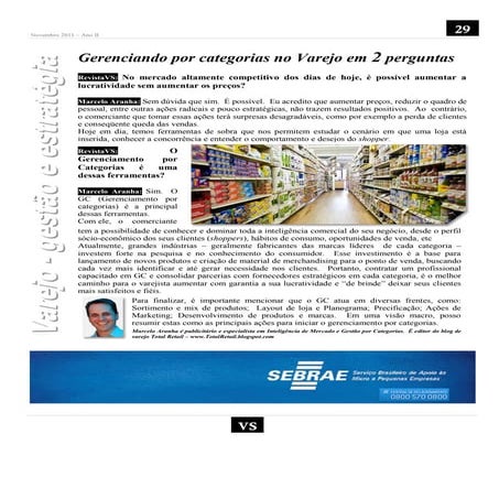 Gerenciamento de Categorias - Entrevista em 2 perguntas, Revista VS