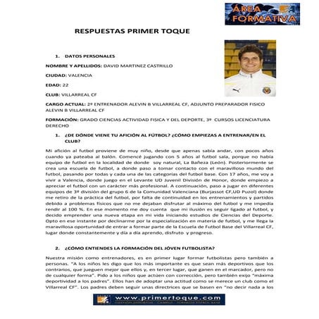 Entrevista primer toque david martinez