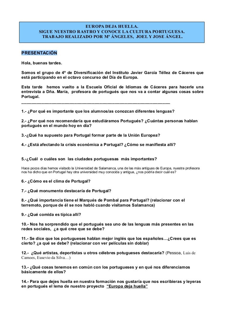 Como Se Dice Para En Portugues Entrevista a María, profesora de portugués de la E.O.I de Cáceres