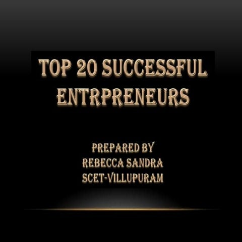 Top 20 Entrpreneurs in India
