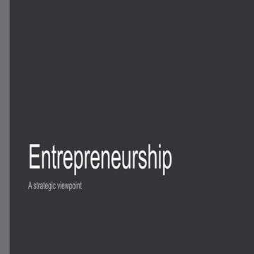 Entrpreneurship -entrpreneurial strategies