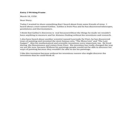 Diary entries | DOCX