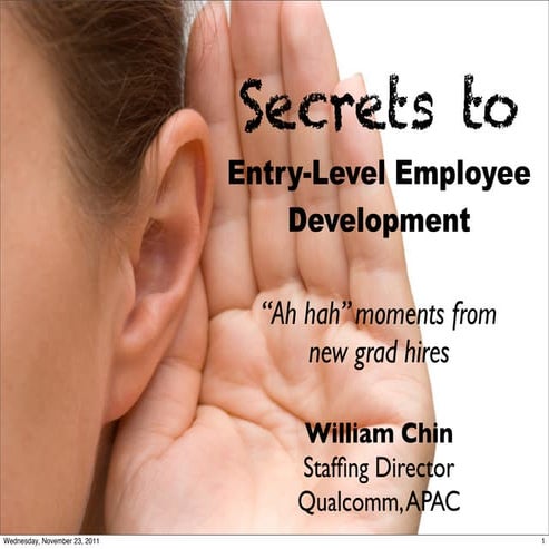 Secrets to Entry-Level Employee Development