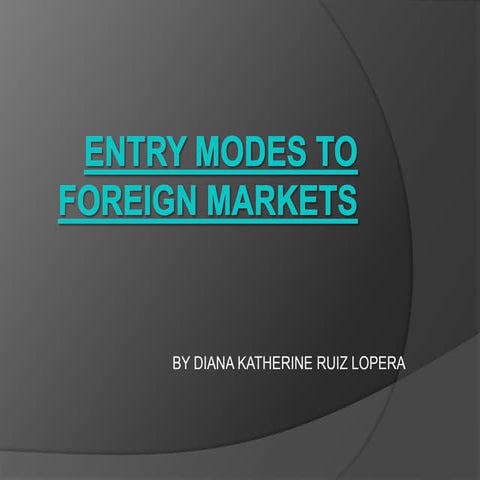 Entry modes to foreign markets