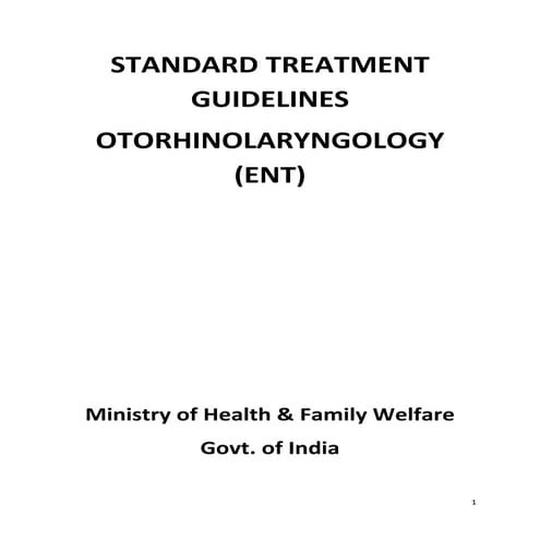 Ent treatment guidelines Govt of India | PDF