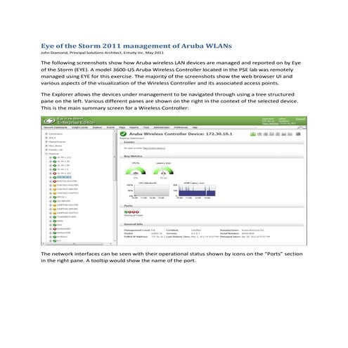 Entuity – managing aruba