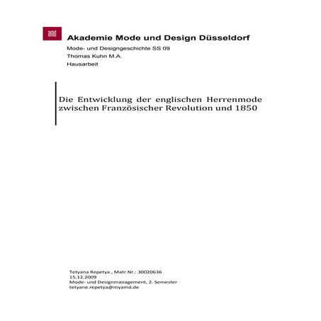 Entwicklung englischer Herrenmode