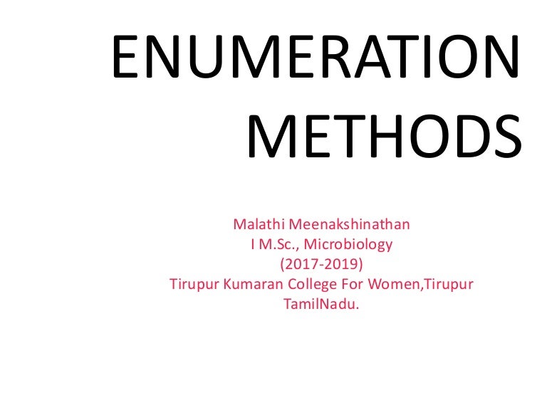 Enumeration methods ppt