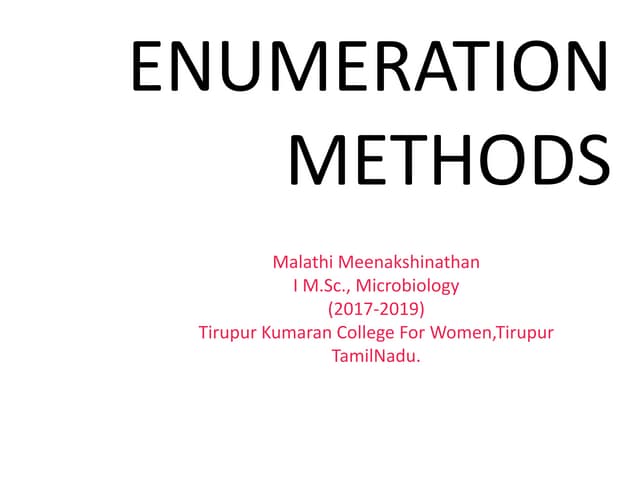 Enumeration methods  ppt