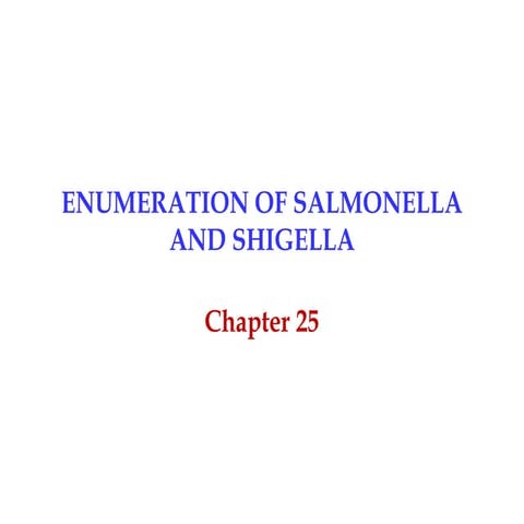Enumeration of salmonella and shigella
