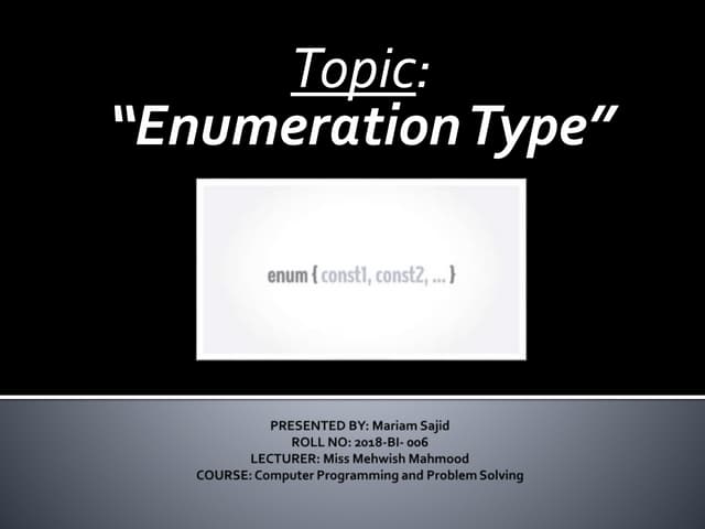 Enumeration type