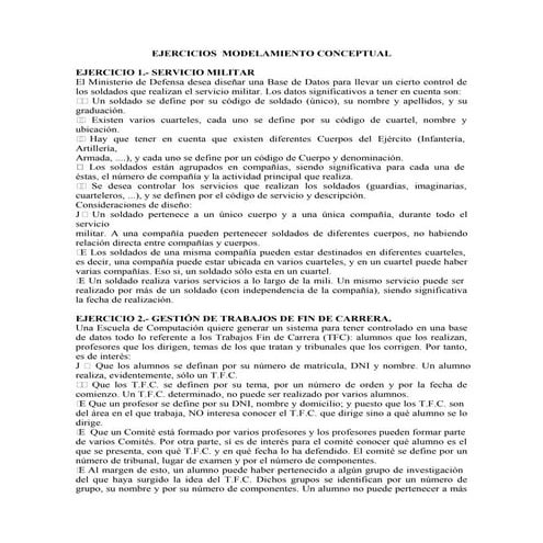 Enunciados de casos para Bases de Datos