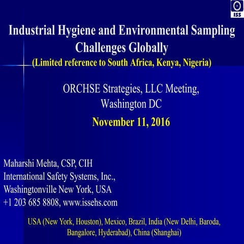 Environmental and iIH sampling challenges - Washington DC 2016 | PDF