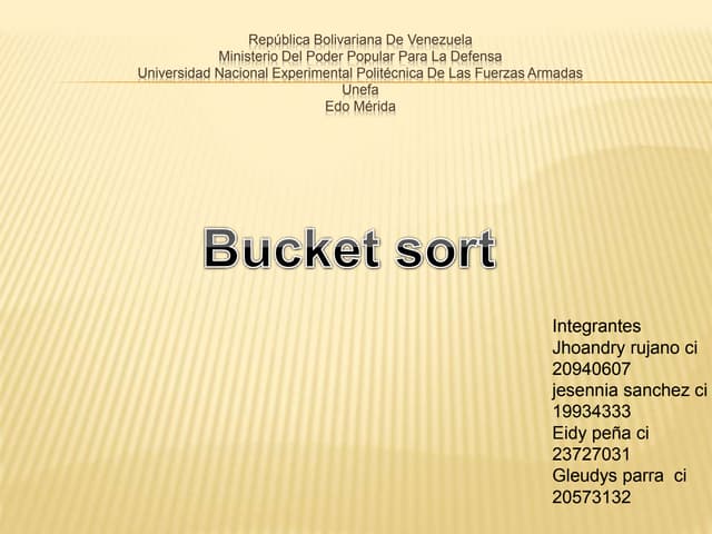 BUCKET SORT