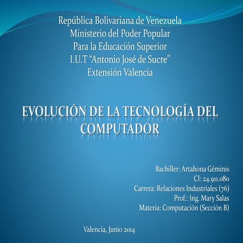 Evolucion de la Computadora